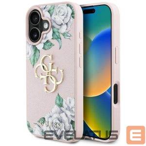 Другие товары Guess  Guess Grained Roses Big 4G logo iPhone 16 case - pink 