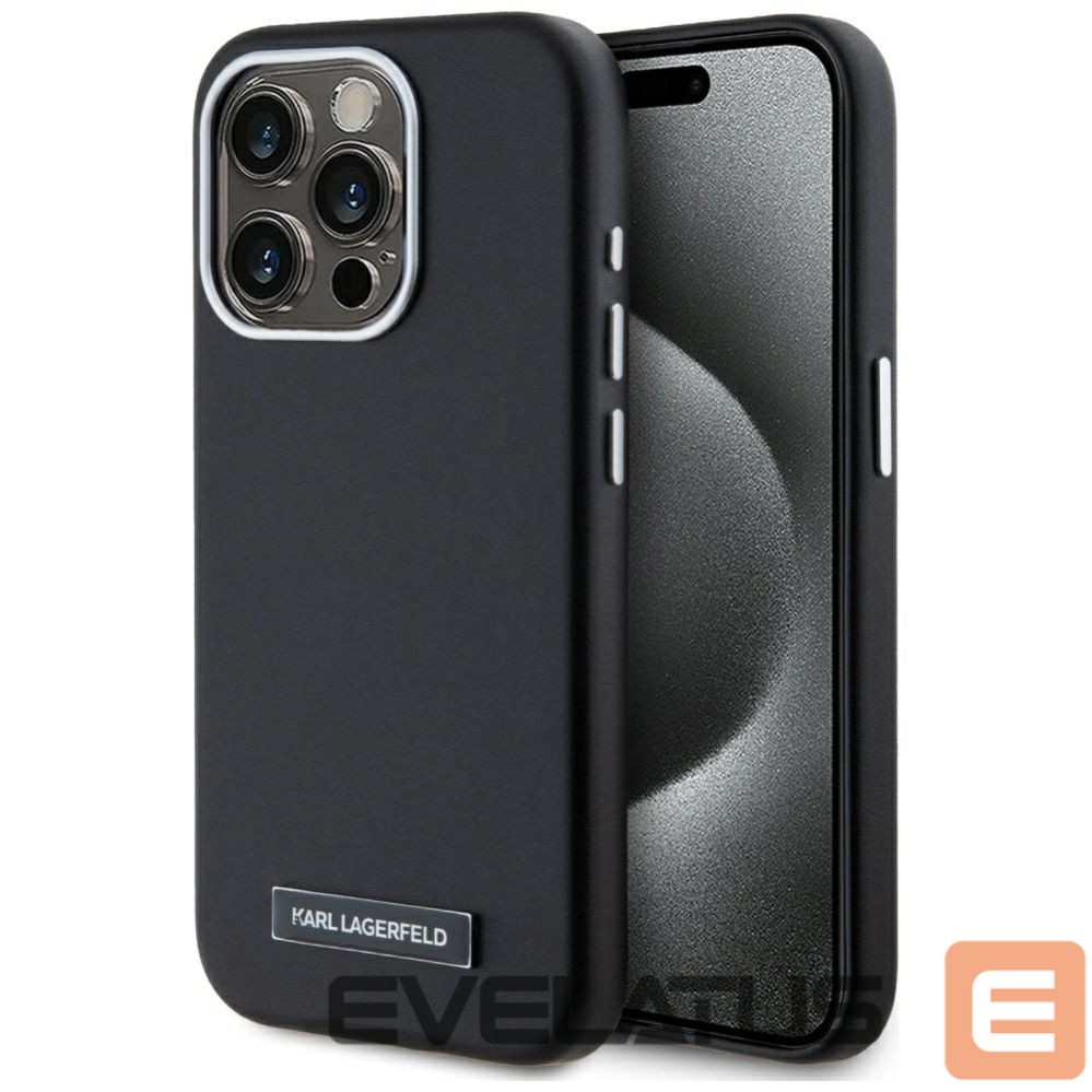 Другие товары Karl Lagerfeld Karl Lagerfeld FW Metal Plate MagSafe iPhone 15 Pro Case - Black