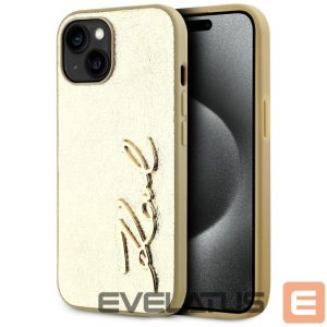 Другие товары Karl Lagerfeld  Karl Lagerfeld Wrinkled Metal Signature iPhone 15 Case - Gold 