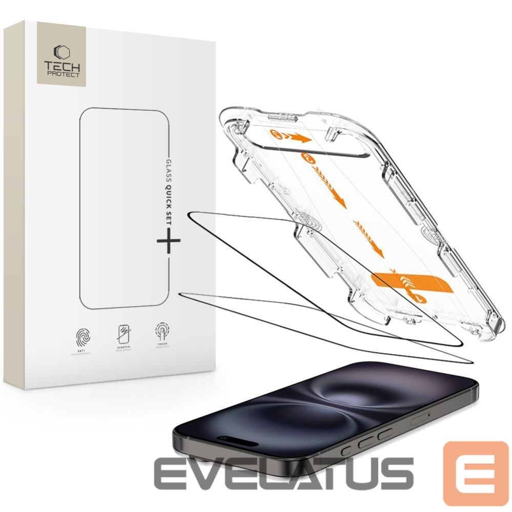Другие товары Tech-Protect Tech-Protect Quick Set+ Tempered Glass 2-pack for iPhone 15 / 16