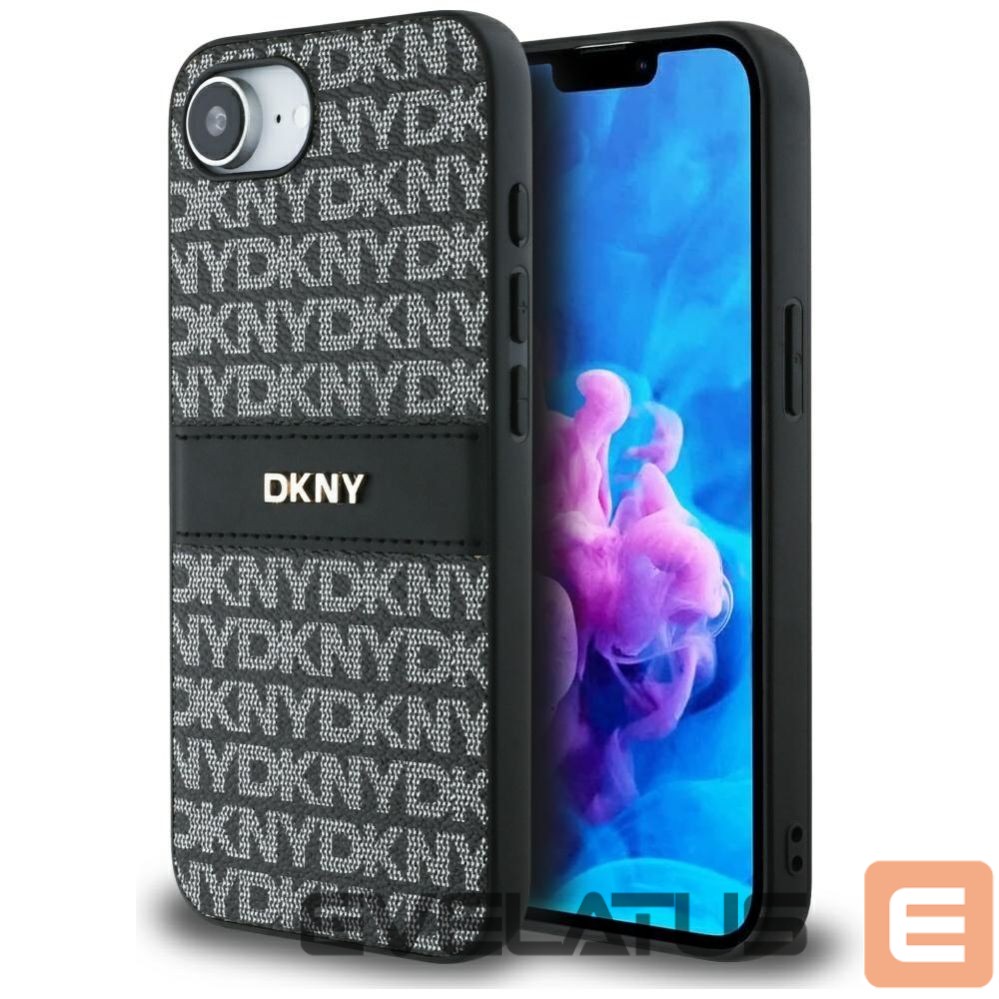 Другие товары DKNY DKNY Repeat Texture Pattern with Tonal Stripe case for iPhone 16e - black
