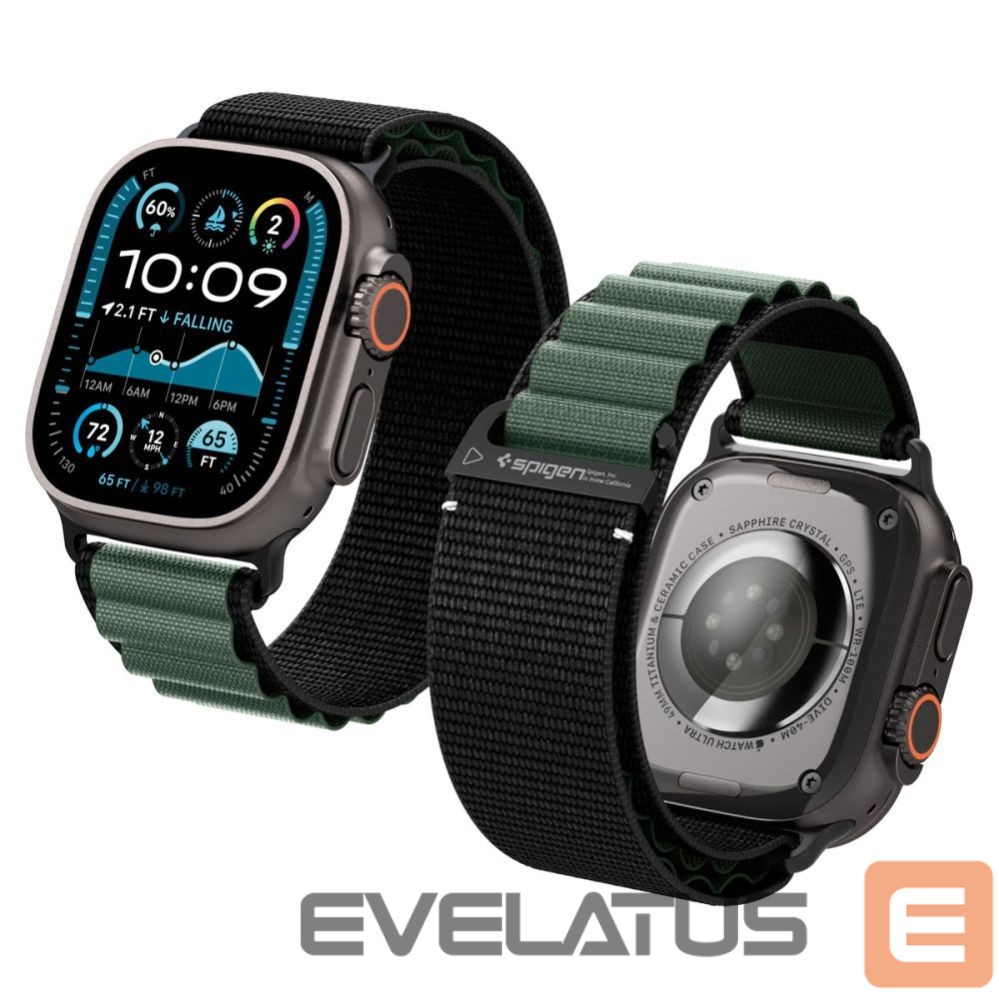 Другие товары Spigen Strap Spigen WBF1 Strap for Apple Watch 44 / 45 / 46 / 49 mm - Black and Green
