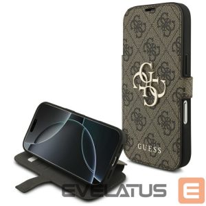 Другие товары Guess  Guess Book 4G Metal Logo Case for iPhone 17 Pro - Brown 