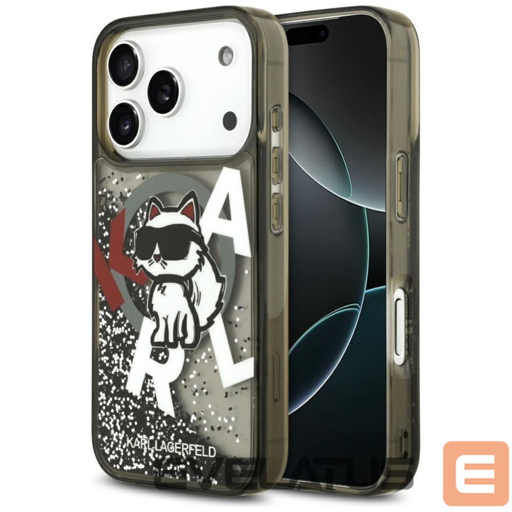 Другие товары Karl Lagerfeld Karl Lagerfeld Liquid Glitter Choupette Logo MagSafe Case for iPhone 17 Pro - Black