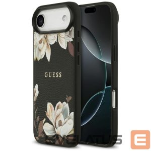 Другие товары Guess  Guess Grained Flowers Classic Logo MagSafe case for iPhone Air - black 