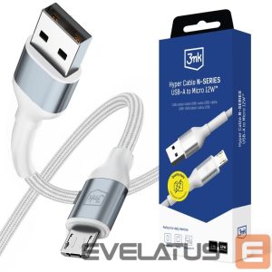 Другие товары 3MK  3mk Hyper Cable N-SERIES USB-A / MicroUSB 1m 5V/2.4A 12W / white 