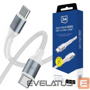 Другие товары 3MK  3mk Hyper Cable 3mk Hyper Cable N-SERIES USB-C / USB-C 1m 20V/5A 100W / white 