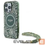 Другие товары Guess  Guess IML Flowers Allover Electro With Pearl Strap MagSafe case for iPhone 16 Pro Max - green 