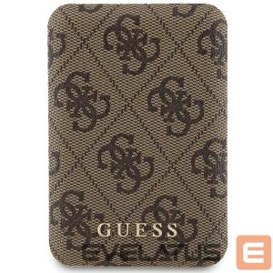 Другие товары Guess  Guess Powerbank inductive 15W GUPB5FP4EMGW 5000mAh brown/brown 4G Leather Metal Logo MagSafe 