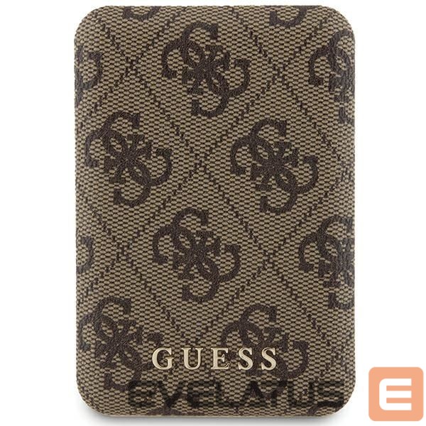 Другие товары Guess Guess Powerbank inductive 15W GUPB5FP4EMGW 5000mAh brown/brown 4G Leather Metal Logo MagSafe