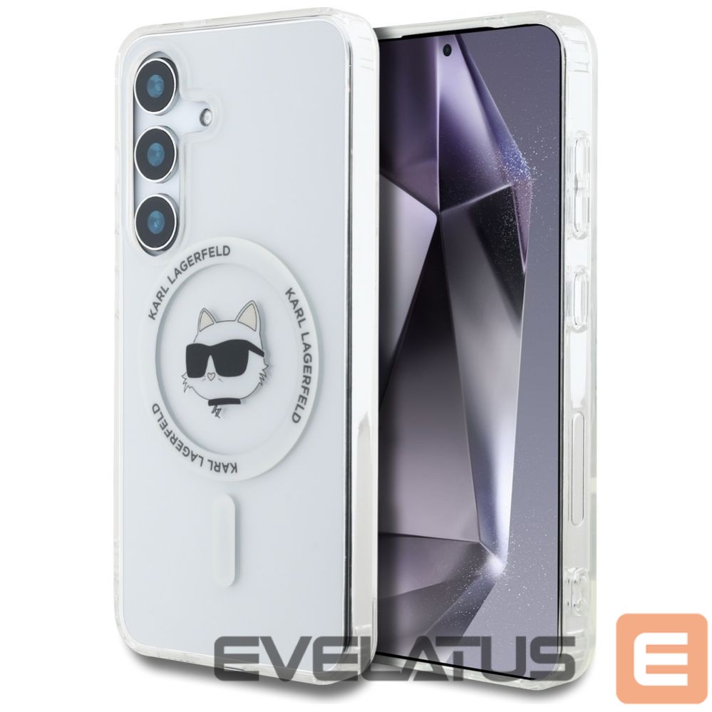 Другие товары Karl Lagerfeld Case Karl Lagerfeld Button Choupette Head Printed Logo MagSafe Samsung Galaxy S25 Plus white