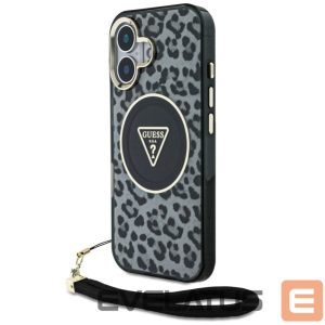 Другие товары Guess  Guess HC IML Leopard Triangle Cord Strap MagSafe case for iPhone 16 - black 