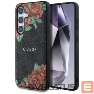 Другие товары Guess  Guess Leather 4G Flowers Print Metal Classic Logo MagSafe Case for Samsung Galaxy S25 - Black 