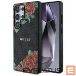 Другие товары Guess  Guess Leather 4G Flowers Print Metal Classic Logo MagSafe Case for Samsung Galaxy S25 Ultra - Black 