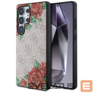 Другие товары Guess  Guess Leather 4G Flowers Print Metal Classic Logo MagSafe Case for Samsung Galaxy S25 Ultra - Pink 