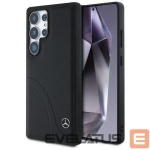 Другие товары Mercedes-Benz  Mercedes Leather Curved Stitches Case for Samsung Galaxy S25 Ultra - Black 