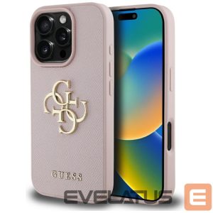 Другие товары Guess  Guess Grained Big 4G Logo Small Classic Logo Case for iPhone 16 Pro - Pink 