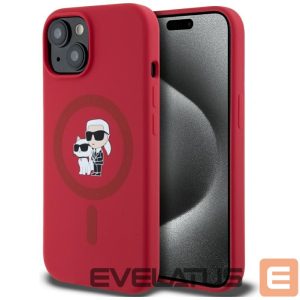 Другие товары Karl Lagerfeld  Karl Lagerfeld Silicone Karl&Choupette Heads Ring MagSafe iPhone 15 Case - Red 