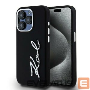 Другие товары Karl Lagerfeld  Karl Lagerfeld Silicone Metal Script Logo iPhone 15 Pro Max Case - Black 