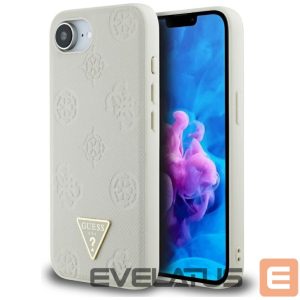 Другие товары Guess  Guess Grained Hot Stamp Peony Triangle Logo MagSafe case for iPhone 16e - beige 