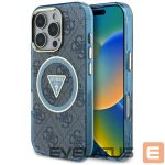 Другие товары Guess  Guess IML Metal Glitter 4G Circle Triangle MagSafe Case for iPhone 16 Pro Max - Blue 