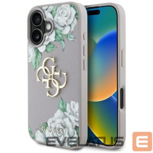 Другие товары Guess  Guess Grained Roses Big 4G Logo iPhone 16 Case - Purple 