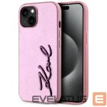 Другие товары Karl Lagerfeld  Karl Lagerfeld Wrinkled Metal Signature iPhone 15 Case - Pink 