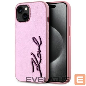 Другие товары Karl Lagerfeld  Karl Lagerfeld Wrinkled Metal Signature iPhone 15 Case - Pink 