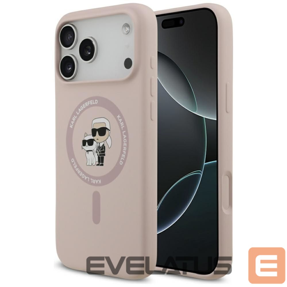 Другие товары Karl Lagerfeld Karl Lagerfeld Silicone Karl&Choupette Ring MagSafe Case for iPhone 17 Pro Max - Pink