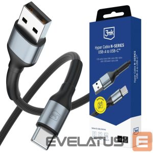Другие товары 3MK  3mk Hyper Cable 3mk Hyper Cable N-SERIES USB-A / USB-C 1m 9V/2A 18W QC 3.0 / black 
