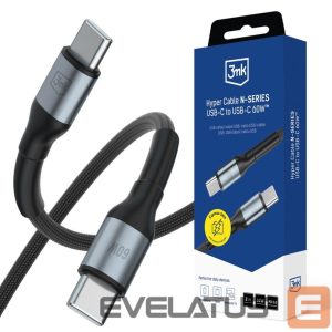 Другие товары 3MK  3mk Hyper Cable 3mk Hyper Cable N-SERIES USB-C / USB-C 2m 20V/3A 60W / black 