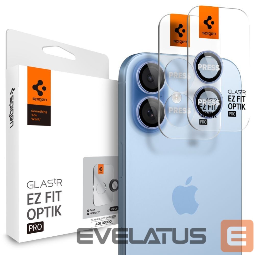 Другие товары Spigen Spigen Optik Pro GLAS.TR ”EZ FIT” Camera Cover 2-pack for iPhone 16 / 16 Plus / 17 - Blue