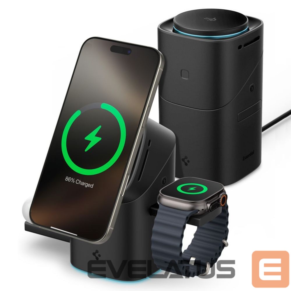 Другие товары Spigen Spigen Essential EF223MS 3-in-1 QI2 Wireless Charger - Black