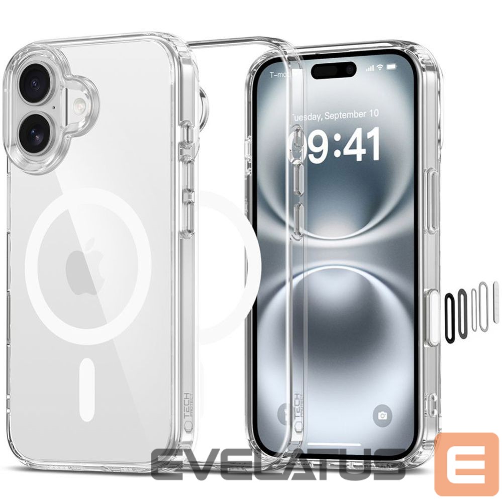 Другие товары Tech-Protect Tech-Protect Flexair Hybrid CC Magsafe iPhone 16 Case - Clear