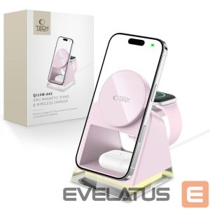 Другие товары Tech-Protect  Tech-Protect QI15W-A43 3in1 MagSafe Inductive Charger - Pink 