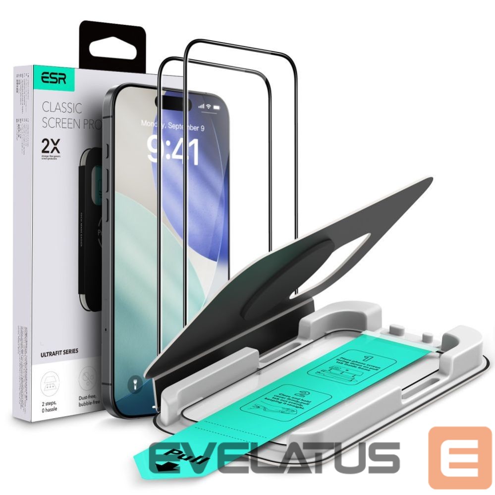 Другие товары ESR ESR UltraFit Tempered Glass 2-pack for iPhone 16 Pro / 17 - transparent