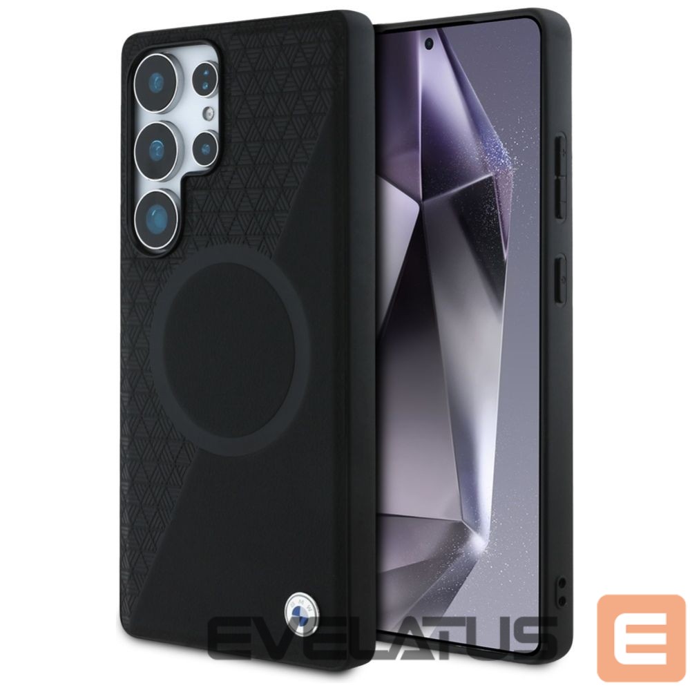 Другие товары BMW BMW Leather Half Textured MagSafe Case for Samsung Galaxy S25 Ultra - Black