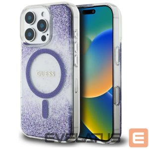 Другие товары Guess  Guess HC Resin Bottom Glitter MagSafe case for iPhone 16 Pro Max - purple 