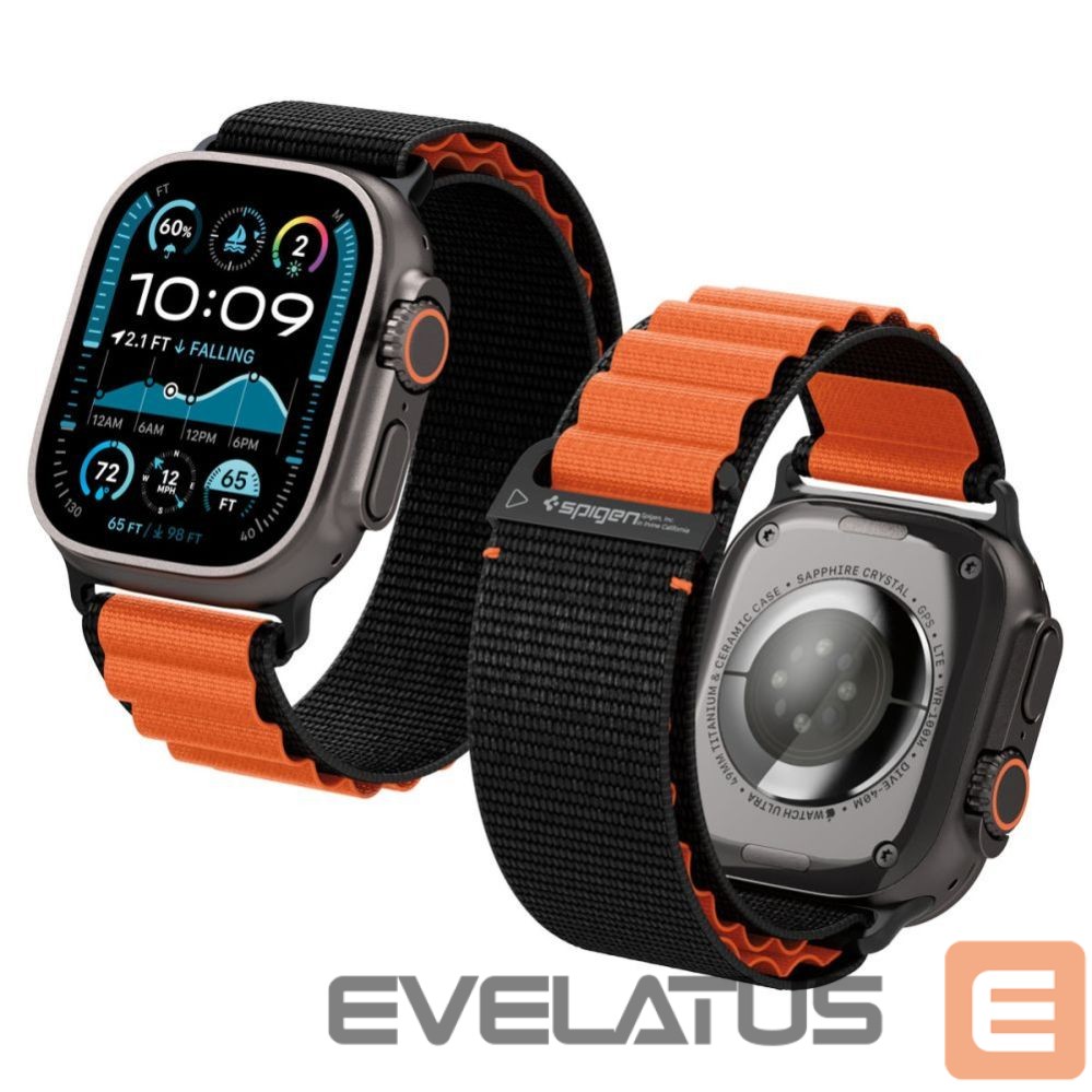 Другие товары Spigen Spigen WBF1 Strap for Apple Watch 44 / 45 / 46 / 49 mm - Black and Orange