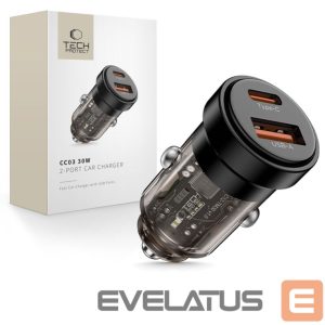 Другие товары Tech-Protect  Tech-Protect CC03 30W 2-Port USB-A / USB-C Car Charger - Black 