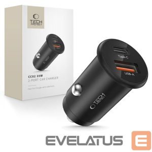 Другие товары Tech-Protect  Tech-Protect CC02 35W Car Charger 2-Port USB-C / USB-A - Black 