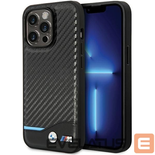 Другие товары BMW BMW Leather Carbon Case for iPhone 13 Pro Max - Black