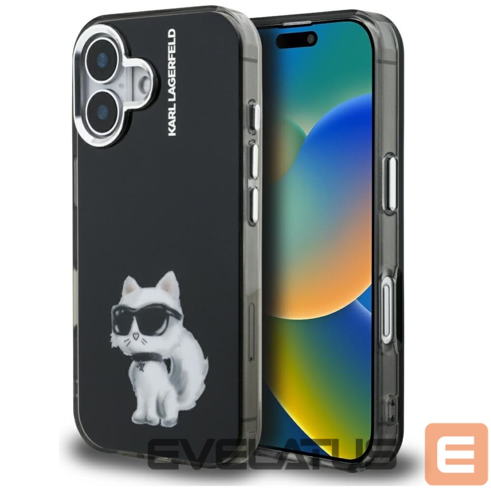 Другие товары Karl Lagerfeld Karl Lagerfeld IML Aquarelle Choupette & Logo iPhone 16 Case - Black