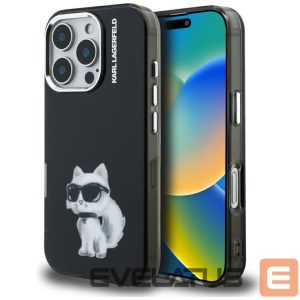 Другие товары Karl Lagerfeld  Karl Lagerfeld IML Aquarelle Choupette & Logo iPhone 16 Pro Case - Black 