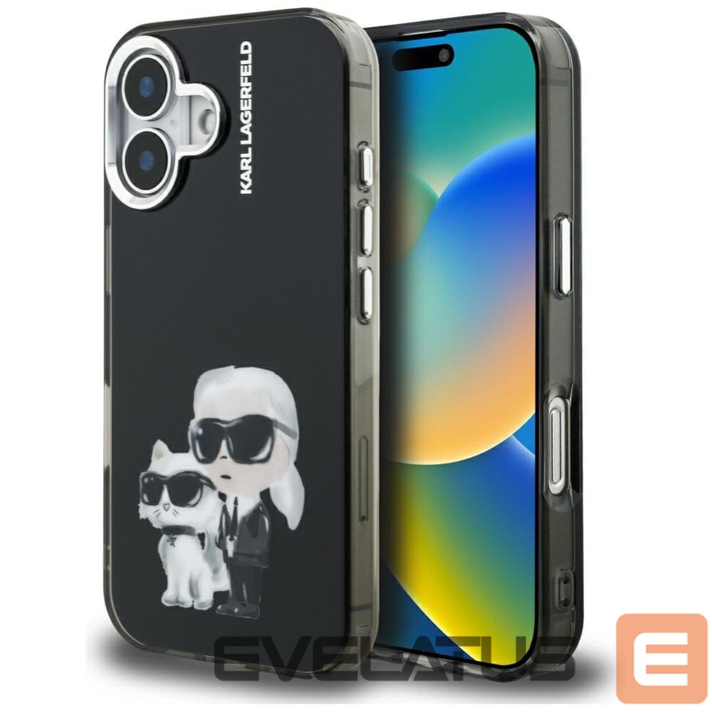 Другие товары Karl Lagerfeld Karl Lagerfeld IML Aquarelle Karl & Choupette & Logo iPhone 16 Case - Black