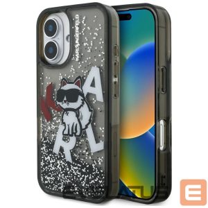 Другие товары Karl Lagerfeld  Karl Lagerfeld Liquid Glitter Choupette Logo iPhone 16 Case - Black 