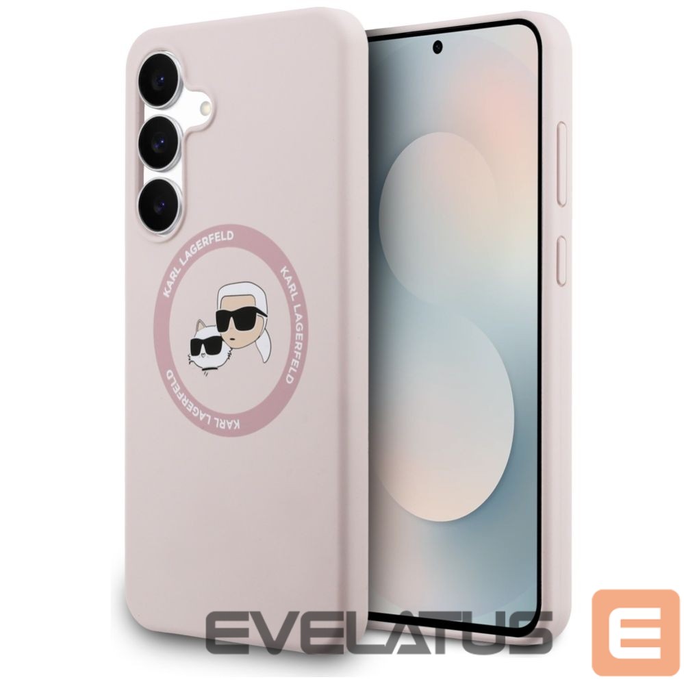 Другие товары Karl Lagerfeld Karl Lagerfeld Silicone Karl & Choupette Heads MagSafe Case for Samsung Galaxy S25 FE - Pink
