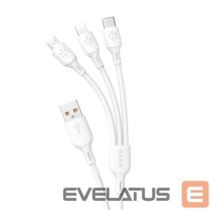 Кабель Dudao  USB cable - USB C / micro USB / Lightning 480Mb/s 6A 1.2m - white 