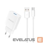 Адаптер Dudao  Dudao A4EU USB-A 2.1A wall charger - white + USB-A - USB-C cable 