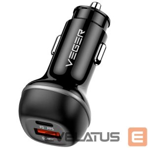 Автомобильные аксессуары Veger  Car charger VEGER USB A + USB C QC PD 51W CC62-1A1C black 